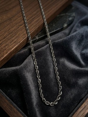 Meneva Aksesuar Gümüş Renk Burgu Zincir Paslanmaz Çelik Kolye