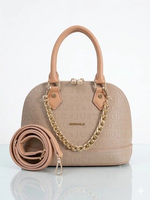 Just Polo Orijinal Justpolo Küçük Boy 2 Bölmeli Kabartma Deri Altın Zincirli Kadın Omuz Çantası 4076