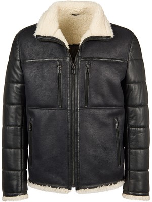 Derimod Zermatt Erkek Siyah Hakim Yaka Teddy Mont 25WGP6556FF