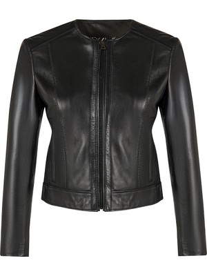 Derimod Adela Kadın Siyah Kısa Deri Ceket 26SGE56481M
