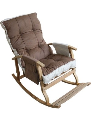 Reyo Home Lidya Lüks Çift Minderli Sallanan Sandalye Tv Koltuğu Kahve/krem