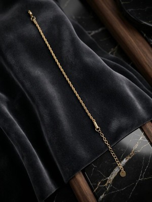 Meneva Aksesuar Zarif Burgu Zincir Altın Renk Paslanmaz Çelik Bileklik