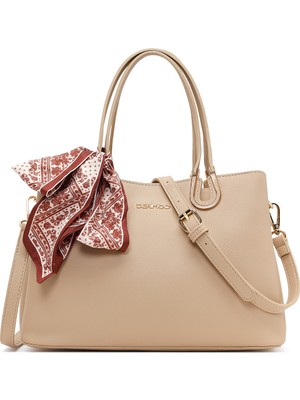 Derimod Kadın Bej Uzun Askılı Aksesuarlı Kol Çantası 26PBD2459FT