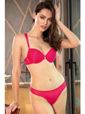 Aria's Closet Arias Closet Balenli Destekli Dolgulu Sırt Detaylı Dantelli Sütyen ve String Takım