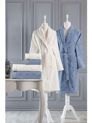 Özdilek Pastoral Krem Lacivert Aile Seti