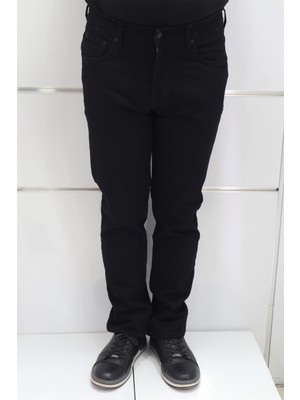 Denim Cartel Fistan Store Erkek Siyah Yüksek Bel Rahat Kesim Boru Paça Jean Pantolon