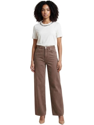 Only Onltaylor-Sılla Hw Barrel Pant Pnt Kadın Kahverengi Denim Pantolon - 15367377