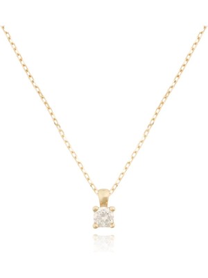 Berk Mücevherat 14 Ayar Altın Tektaş Kolye