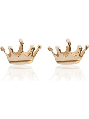 Berk Mücevherat 14 Ayar Altın Taç Figürlü Küpe