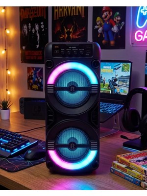 Mestore Kablosuz Bluetooth Hoparlör LED Işıklı USB ve Tf Kart Destekli