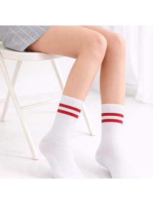 Gigi Giyim Bileği Çizgili Kadın Soket Kolej Çorap