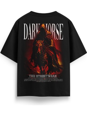 T&D Streetwear Dark Horse Baskılı Oversize Heavyweight Streetwear T-Shirt