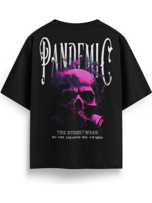 T&D Streetwear Pandemic Baskılı Oversize Heavyweight Streetwear T-Shirt