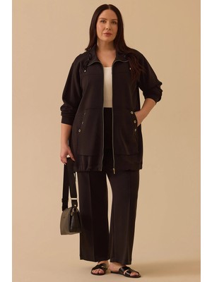 Galaxi Kadın Büyük Beden Bol Paça Eşofman Altı 4018 Siyah