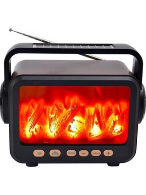 Mestore Şömine Efektli Bluetooth Hoparlör Fm Radyo USB Tf Kart Müzik Çalar