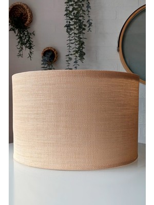 PinkyDuck Bej Lambader Başlığı – Modern Kumaş Lambader Şapkası – 29 cm Çap – Hazır Kurulu