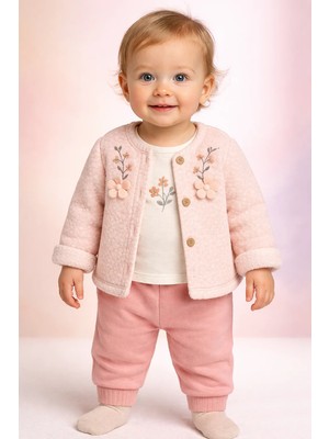 Almira Anne Bebek Bebek Kız Çocuk Yazlık Takım Renkli Çiçek Nakışlı Yumuşak Welsoft