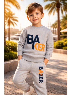 Almira Anne Bebek Rahat Erkek Çocuk Eşofman Takımı Gri Renk Spor Seti