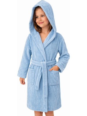 Emillie %100 Pamuk Ihracat Fazlası Kadife Çocuk Bornozu Unisex