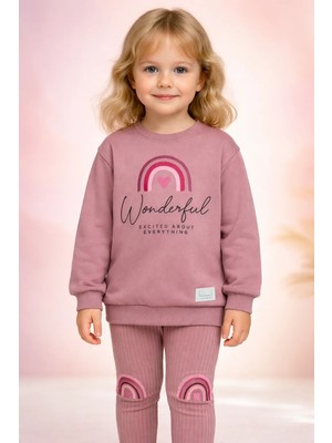 Almira Anne Bebek Kız Çocuk Yazlık Takım Giyimi Gökkuşağı Desenli Lüla Renkli 2-6 Yaş