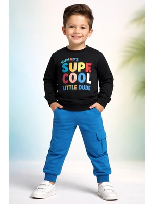 Almira Anne Bebek Çocuklar Için Siyah Uzun Kollu Eşofman Takımı Yüksek Rahatlık