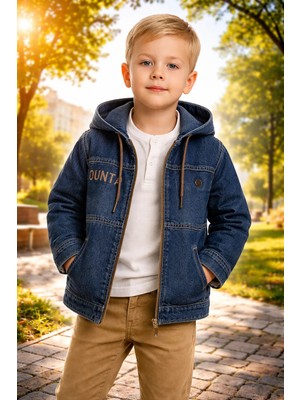 Almira Anne Bebek Çocuklar Için Mavi Kot Takım - Fermuarlı Ceket ve Kot Pantolon