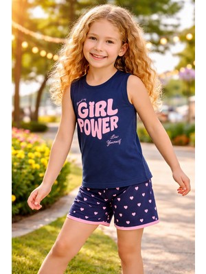 Almira Anne Bebek Kız Çocuk Askılı Kollu Şortlu Pijama Takımı Günlük Giyim