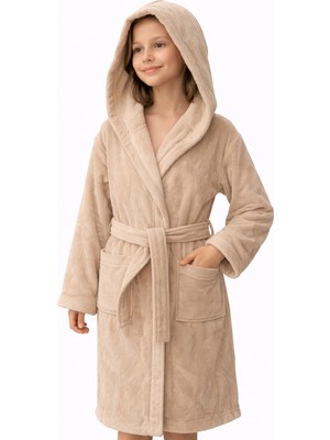 Emillie %100 Pamuk Ihracat Fazlası Kadife Çocuk Bornozu Unisex