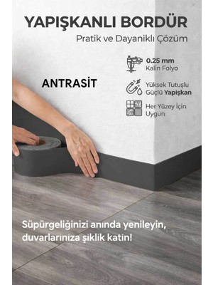 Kendinden Yapışkanlı Duvar ve Süpürgelik Bordürü 10 cm x 5mt.