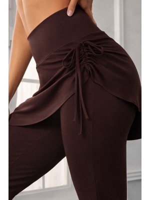 Civetta Kadın Yüksek Belli Yandan Büzgülü Paçaya Doğru Geniş Dalgıç Tayt