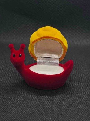 Sarıyer Silver Salyangoz Model Kadife Yüzük Kutusu Hediye Paketi Takı Aksesuar Saklma Kabı