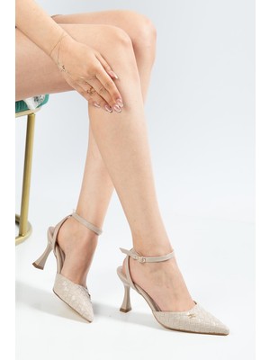 Suins Shoes Suins Peart Model Bilekten Bağlamalı Kadın Stiletto Ayakkabı