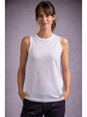 Sun&north Flamlı Kumaş Sıfır Kolsuz Atlet  Basic Spor Üst, Günlük ve Fitness Kullanımına Uygun - Beyaz