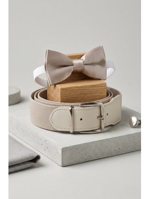 Erkek Çocuk 1-14 Yaş Uyumlu Lastikli Ayarlanabilir Özellikli Kemer ve Papyon Takımı