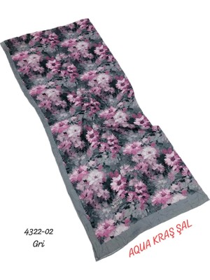 Sedef Aqua Kraş Desenli Bambu Kraş Şal Lüx