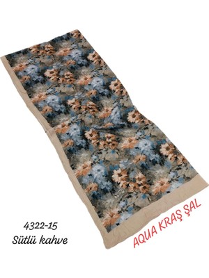 Sedef Aqua Kraş Desenli Bambu Kraş Şal Lüx