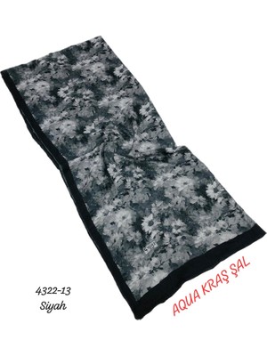 Sedef Aqua Kraş Desenli Bambu Kraş Şal Lüx