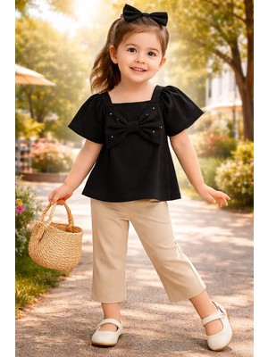 Almira Anne Bebek Kız Çocuk Siyah Takım Uygun Fiyatlı ve Rahat Giyim