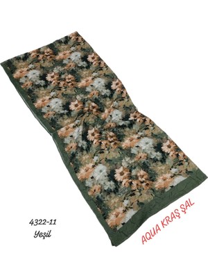 Sedef Aqua Kraş Desenli Bambu Kraş Şal Lüx