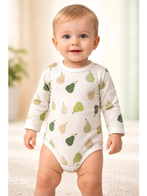 Almira Anne Bebek Bebek Için Pamuklu Uzun Kollu Çıtçıtlı Zıbın Desenli Renkli