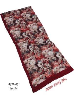 Sedef Aqua Kraş Desenli Bambu Kraş Şal Lüx