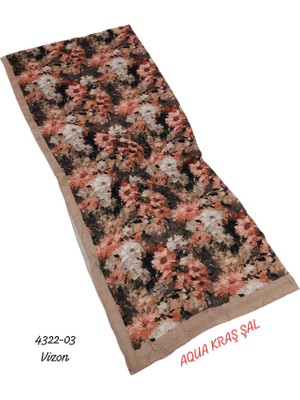 Sedef Aqua Kraş Desenli Bambu Kraş Şal Lüx