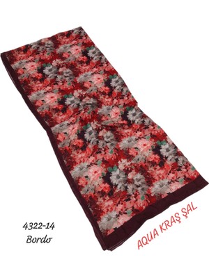 Sedef Aqua Kraş Desenli Bambu Kraş Şal Lüx