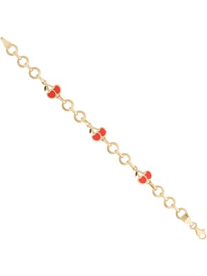 Berk Mücevherat 14 Ayar Altın Kiraz Figürlü Çocuk Künyesi