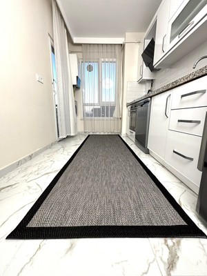 Nevmahall Çerçeve Bej Krem Kaymaz Taban Leke Tutmaz Sisal Halı