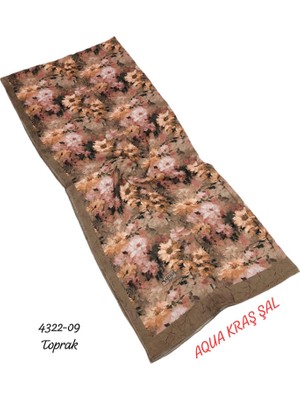 Sedef Aqua Kraş Desenli Bambu Kraş Şal Lüx