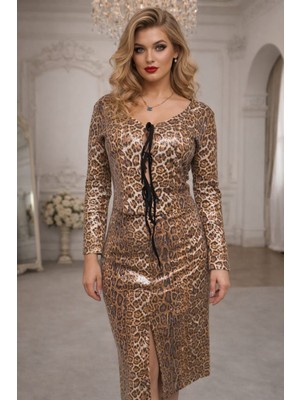 by Eylül Ertürk Leopar Desenli Pullu Alt Üst Takım