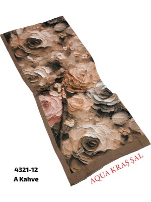 Sedef Aqua Kraş Desenli Bambu Kraş Şal Lüx