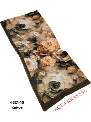 Sedef Aqua Kraş Desenli Bambu Kraş Şal Lüx