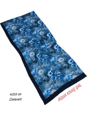 Sedef Aqua Kraş Desenli Bambu Kraş Şal Lüx